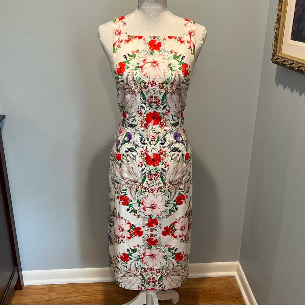 Vibrant floral midi dress